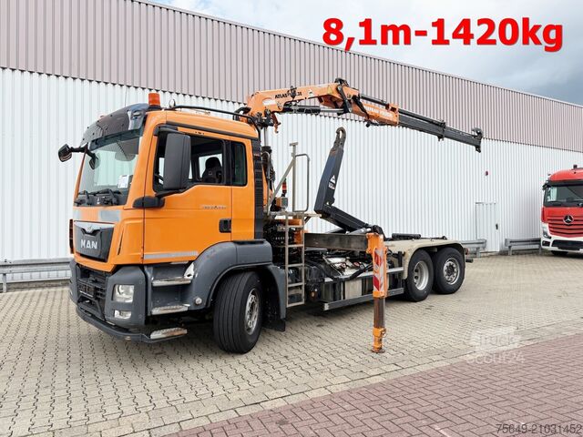 Camion benne à bras amovible MAN TGS 28.440 6x2-4 BL TGS 28.440 6x2-4 BL, Lenk-/Liftachse, Kran Atlas 126.3E-A2L, Funk