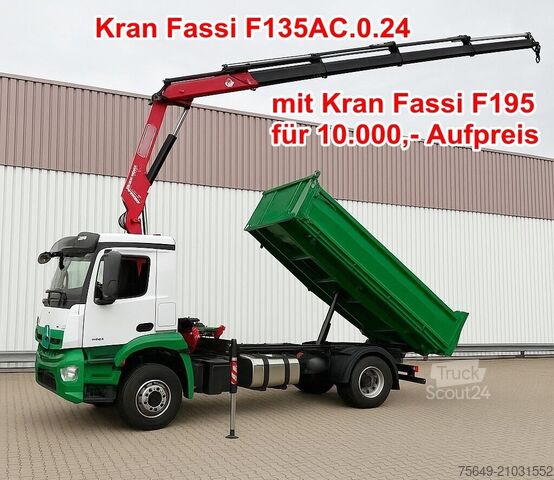 Grue à tour Mercedes-Benz Arocs 1840 K 4x2 Arocs 1840 K 4x2, MultimediaCockpit, Alu-Bordwände, Kran Fassi F135, Funk