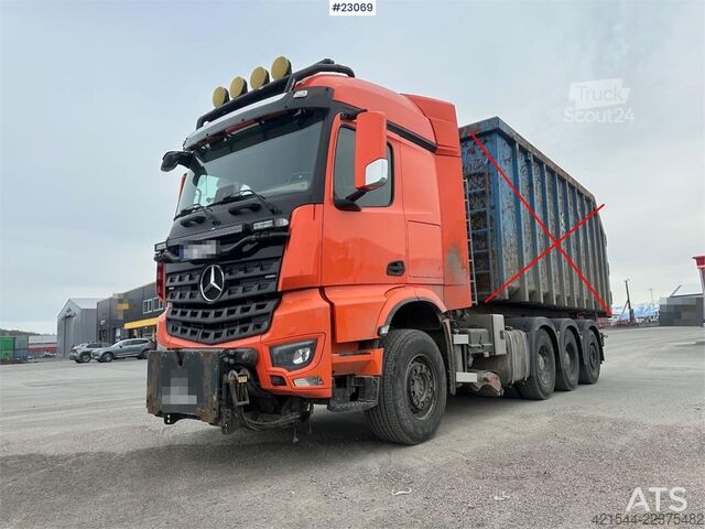 Hook arm system Mercedes-Benz Arocs 8x4 fully plow rigged hook truck w/ underlyi