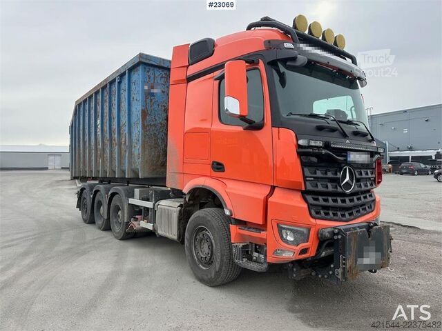 Hook arm system Mercedes-Benz Arocs 8x4 fully plow rigged hook truck w/ underlyi