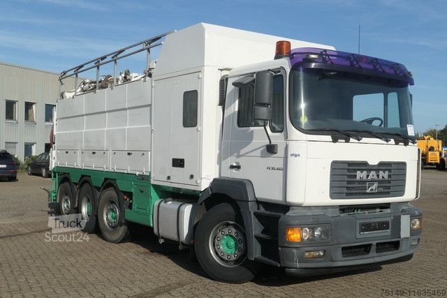 Autocisternă de vidanjare MAN 35.464 FVNLC 8x2, Müller-Fatmaster, Saugaufbau