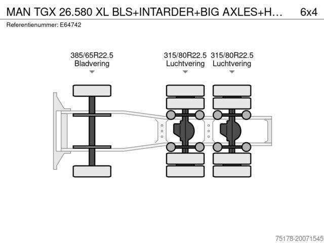Standard-SZM MAN TGX 26.580 XL BLS+INTARDER+BIG AXLES+HYDR.