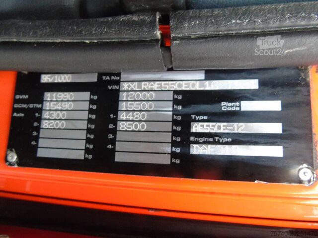Châssis avec cabine DAF LF 55.160 + EURO 2 + MANUAL + 12T