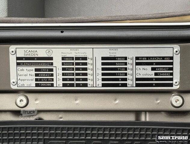 Standard dragbil SCANIA R164-480 V8 KING RETARDER MANUAL GEARBOX SHOWTRU