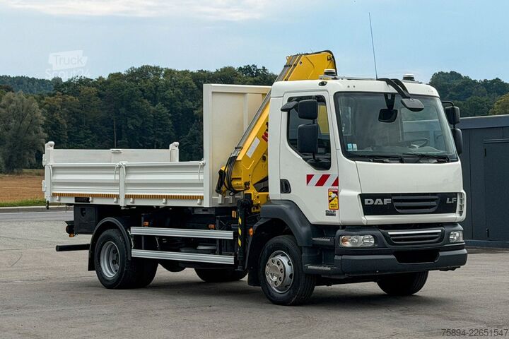 Grue montée sur camion DAF LF 55.220 * Pritsche 4,20 m + KRAN / FUNK