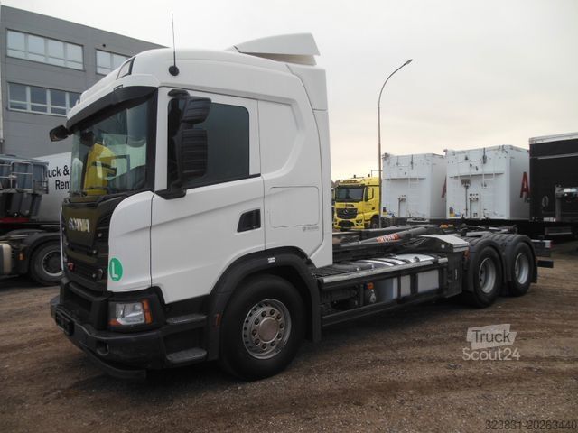 Roll-off tipper truck SCANIA G500, 6X4, VOLL LUFT, PALFINGER T20