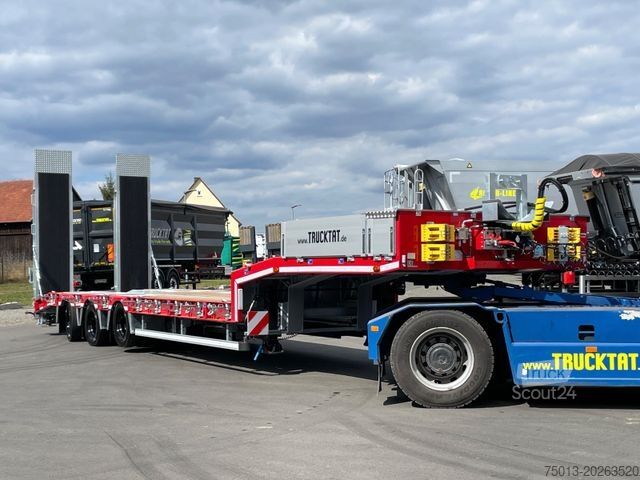 Tieflader-Sattelauflieger HUMBAUR HTS30K, Baggermulde, Lenkachse, MIETEN?