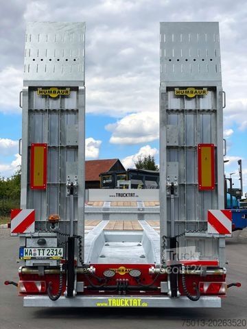 Tieflader-Sattelauflieger HUMBAUR HTS30K, Baggermulde, Lenkachse, MIETEN?