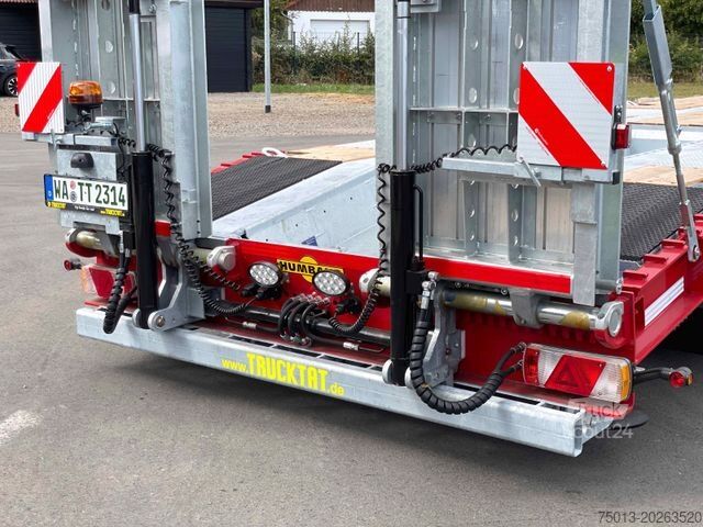 Tieflader-Sattelauflieger HUMBAUR HTS30K, Baggermulde, Lenkachse, MIETEN?