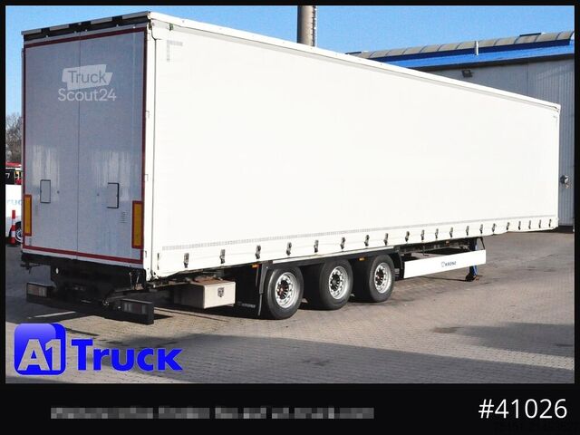 Open semitrailer with tarp KRONE SD, Mega, Staplerhalterung, Liftachse, Code XL