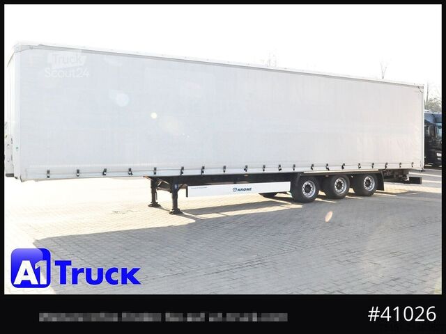 Open semitrailer with tarp KRONE SD, Mega, Staplerhalterung, Liftachse, Code XL