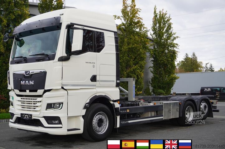 Pakreipiamas BDF MAN TGX 26.470 6x2 COINTAINERKIPPER HYVA