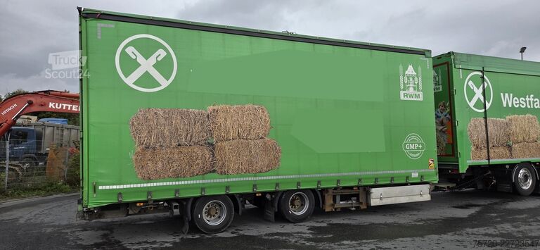 Åben trailer med presenning Krukenmeier Jumboanhänger Edscha,Schiebeplane,Staplerhalterung Zustand sehr gut | einsatzbereit