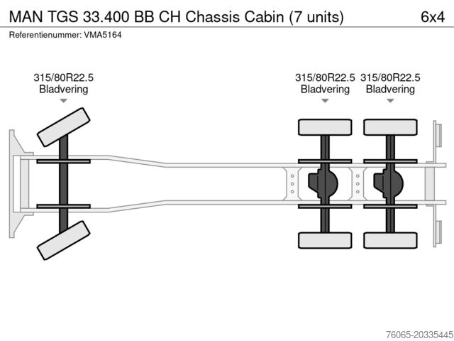Podvozek s kabinou MAN TGS 33.400 BB CH Chassis Cabin (7 units)