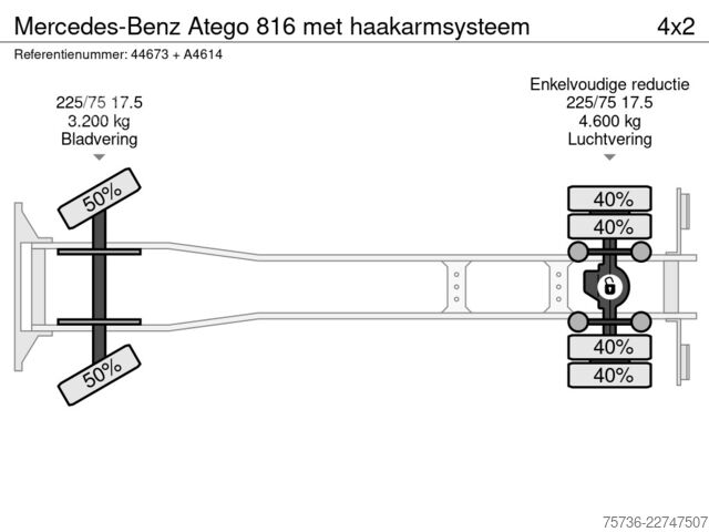 Systém hákového ramena Mercedes-Benz Atego 816 met haakarmsysteem