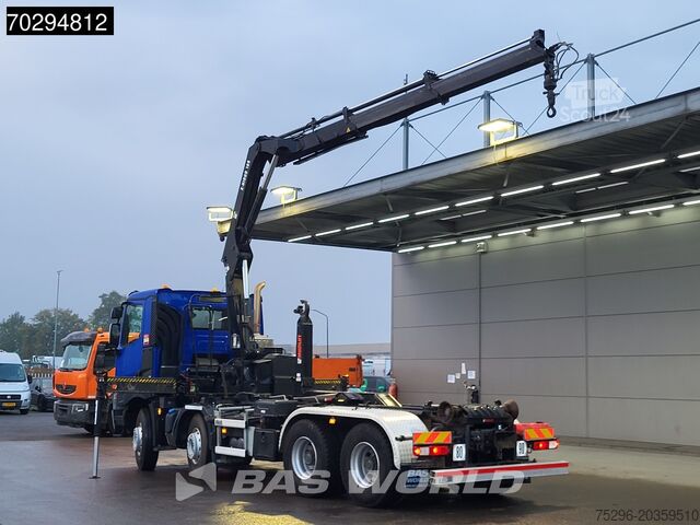 Containertransport (haakarmsysteem) Renault C 430 8X4 HIAB X-Hiduo 188 B-2 Crane + Hook Ful...