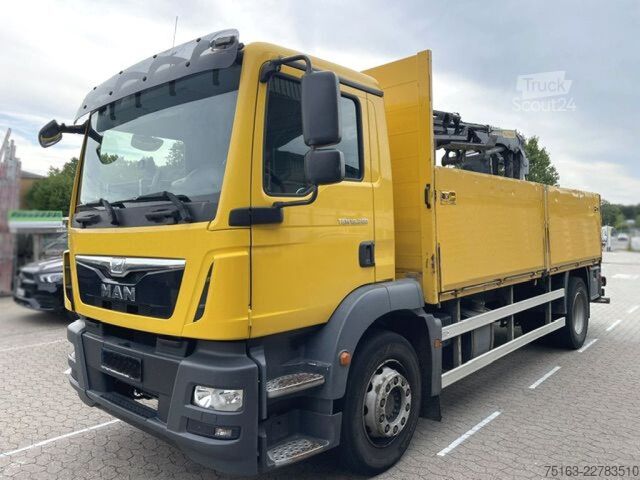 Ciężarówka z płaską platformą MAN TG-M 18.290 4x2 BL Pritsche Heckkran 3xhydr.Auss
