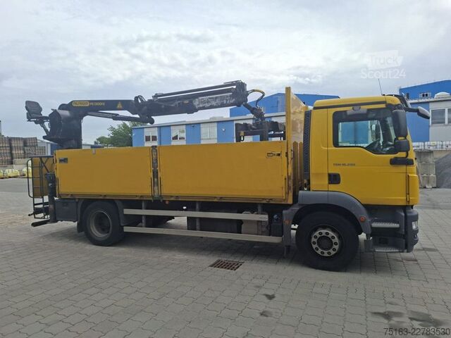 شاحنة مسطحة MAN TG-M 18.290 4x2 BL Pritsche Heckkran 3xhydr.Ausc