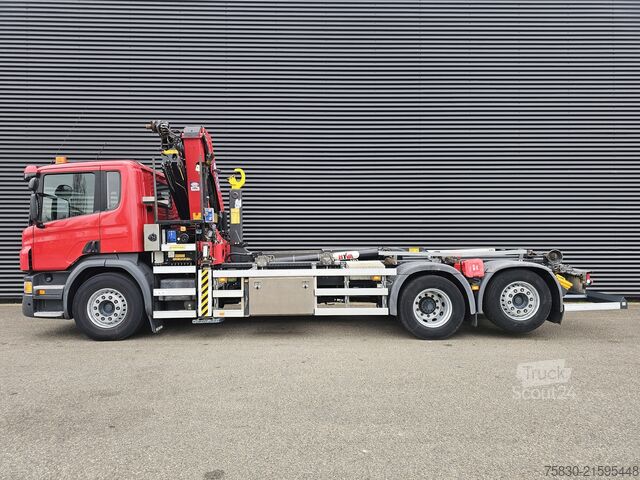 Hook arm system Scania P410 6x2*4 / HOOKLIFT + CRANE / ABROLKIPPER KRAN