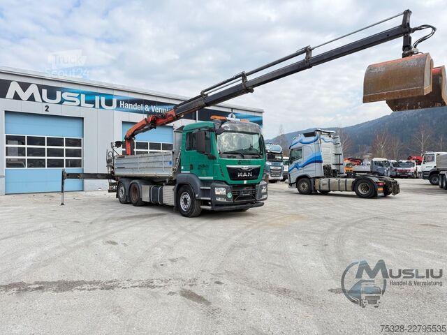 Kiper kamion MAN TGS 26.400 6X2 Lenk Kipper Kran PK 18002 Funk