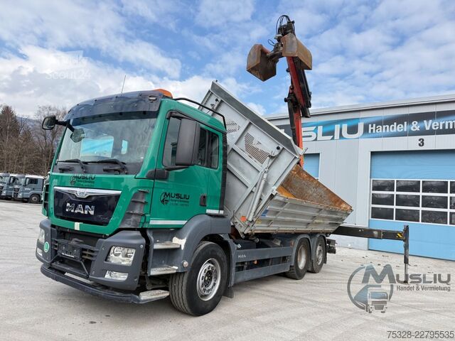 Kiper kamion MAN TGS 26.400 6X2 Lenk Kipper Kran PK 18002 Funk