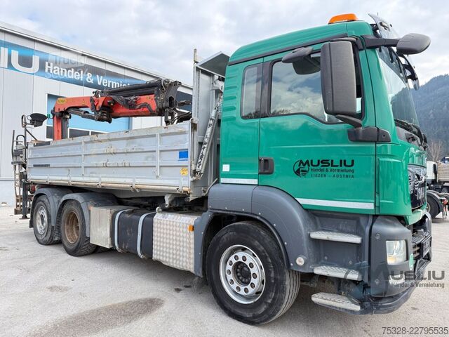 Kiper kamion MAN TGS 26.400 6X2 Lenk Kipper Kran PK 18002 Funk