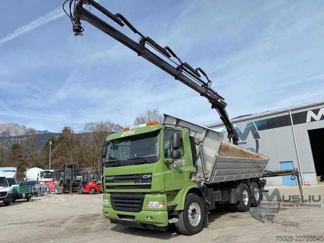Kiper kamion DAF CF85 410 6x2 Meiller Kipper Kran Hiab 144 ES-3