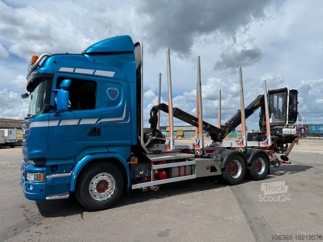 Camion forestier SCANIA R730 V8 6x4 Palfinger Epsilon M12L80 / Holz Wood