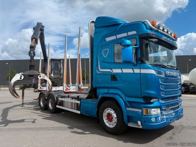 Camion forestier SCANIA R730 V8 6x4 Palfinger Epsilon M12L80 / Holz Wood