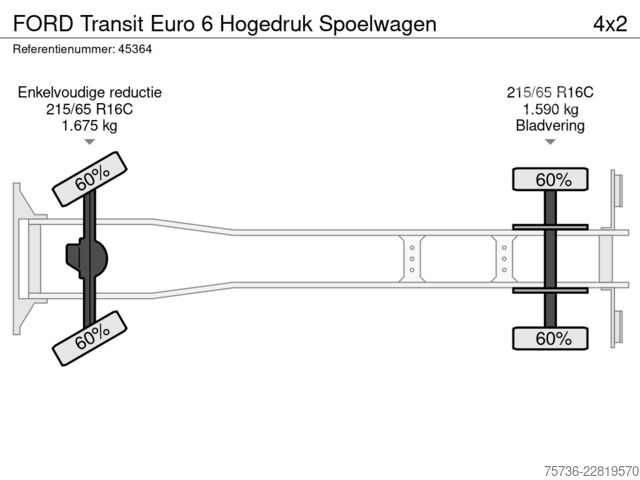 Sací vozidlo FORD Transit Euro 6 Hogedruk Spoelwagen