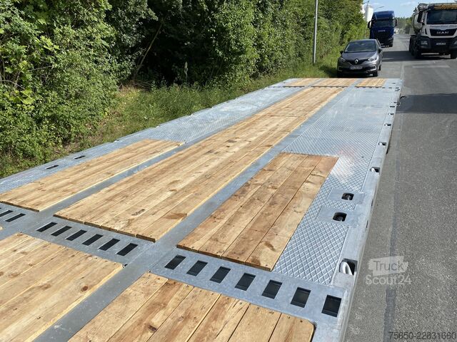 Remorque semi-ouverte Möslein ST 3-Plato 9,4  3 Achs Satteltieflader Plato 45 t GGfür Fertigteile, Baumaschinen oder Container