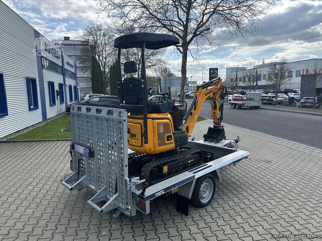 Mini excavator with low-loader + accessory package Berger Kraus BK1350JSR mit Kubota Motor + Schwenkarm