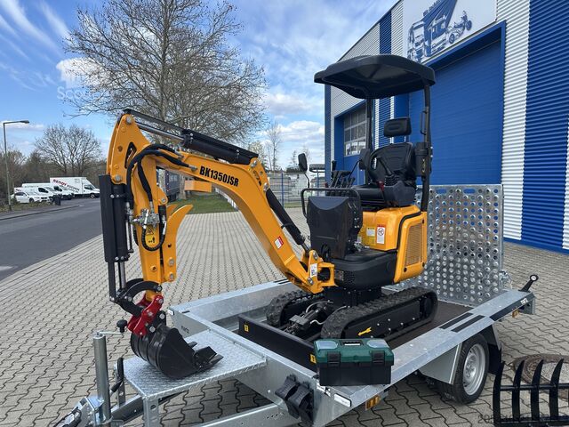 Mini excavator with low-loader + accessory package Berger Kraus BK1350JSR mit Kubota Motor + Schwenkarm