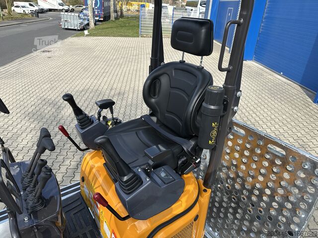 Mini excavator with low-loader + accessory package Berger Kraus BK1350JSR mit Kubota Motor + Schwenkarm