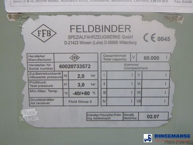 Depósito Feldbinder Powder tank alu 60 m3 (tipping)