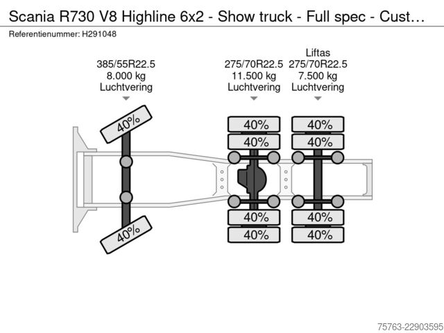 معيار SZM Scania R730 V8 Highline 6x2 - Show truck - Full spec -...