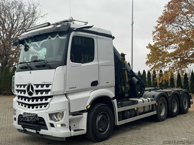 Lastebilmontert kran MERCEDES-BENZ Arocs 3253 8x4 Abrollkipper Kran Palfinger 37002