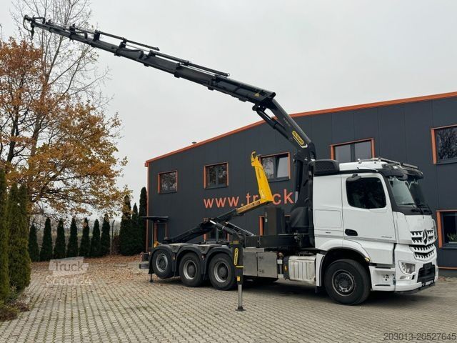 Jeřáb na nákladním automobilu MERCEDES-BENZ Arocs 3253 8x4 Abrollkipper Kran Palfinger 37002