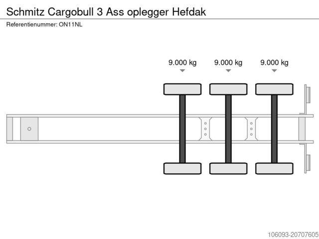 Schuifzeilen Schmitz Cargobull 3 Ass oplegger Hefdak