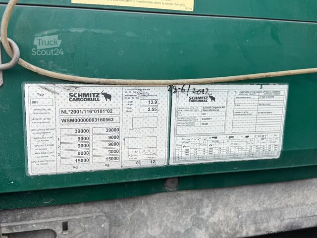 Плъзгащи се брезенти Schmitz Cargobull Schuifzeil -Dak / Coil 9mtr / Rotos DISC / Apk!