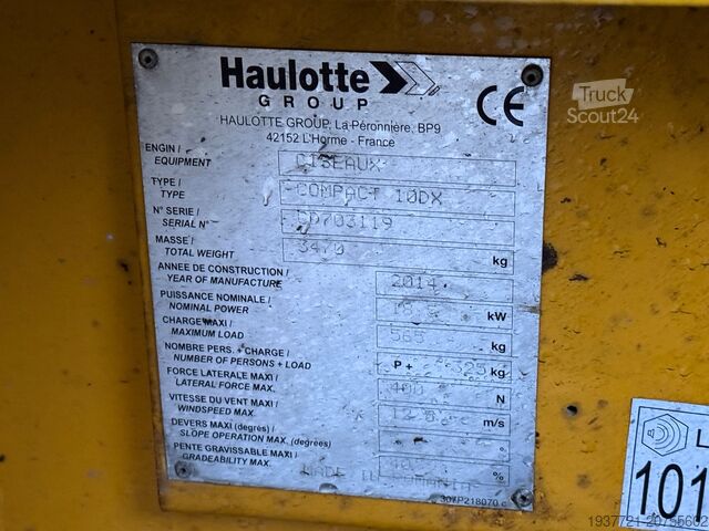Ψαλιδωτή πλατφόρμα ανύψωσης HAULOTTE Compact 10 DX