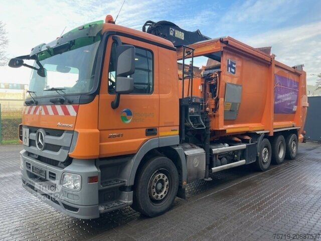 Camión de la basura Mercedes-Benz 2541 8x2 Actros HN-Schörling/Hiab Kran/Altglas
