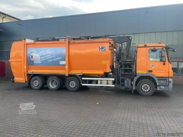 Camión de la basura Mercedes-Benz 2541 8x2 Actros HN-Schörling/Hiab Kran/Altglas