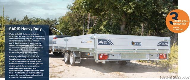 Autós utánfutó SARIS PL 506 204 3500kg HD Heavy Duty niedrig Fahrwerk