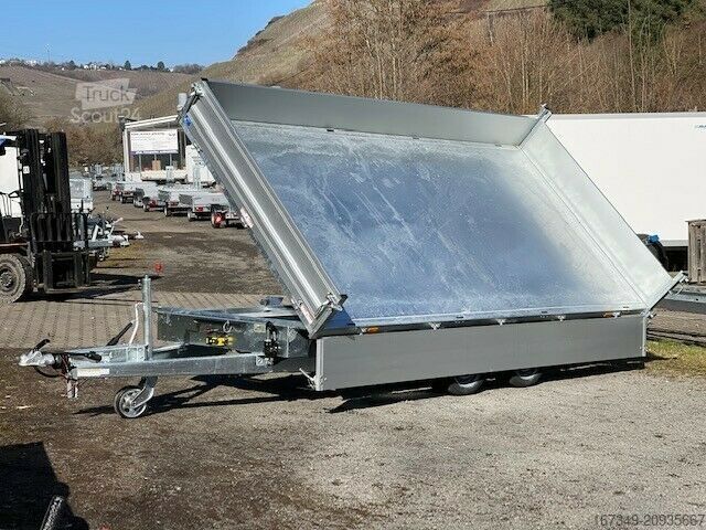 Трьохсторонній самоскидний причіп HUMBAUR HTK 3500.41 - 410x210x35cm - elektrisch kippbar