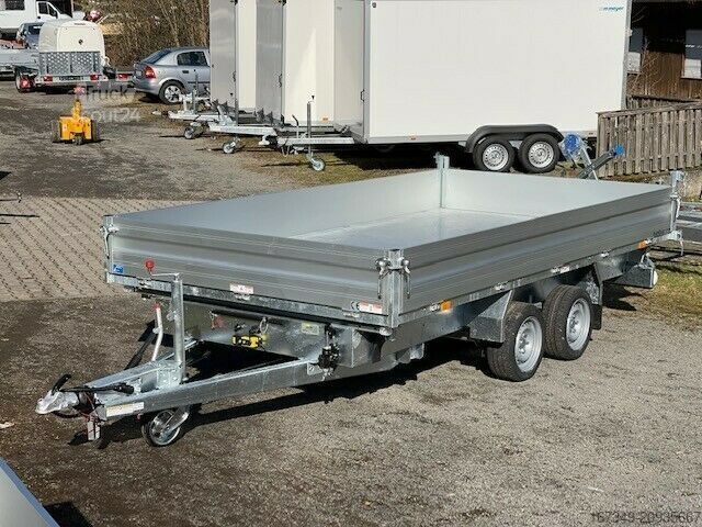 Трьохсторонній самоскидний причіп HUMBAUR HTK 3500.41 - 410x210x35cm - elektrisch kippbar