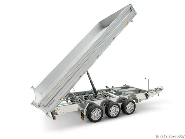 Трьохсторонній самоскидний причіп HUMBAUR HTK 3500.41 - 410x210x35cm - elektrisch kippbar