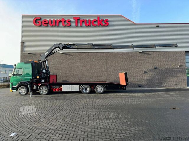 Camion-grue Volvo FM 500 8X2 OPRIJWAGEN/MACHINE TRANSPORTER + HIA...