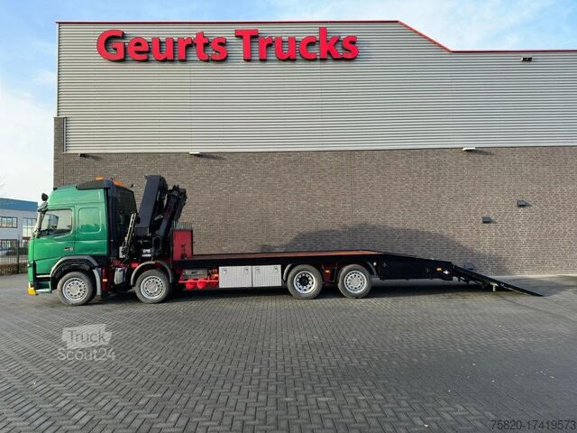 Camion-grue Volvo FM 500 8X2 OPRIJWAGEN/MACHINE TRANSPORTER + HIA...