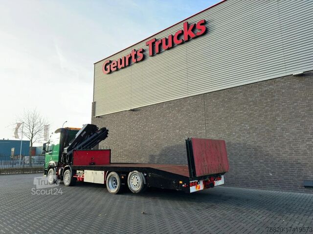Camion-grue Volvo FM 500 8X2 OPRIJWAGEN/MACHINE TRANSPORTER + HIA...